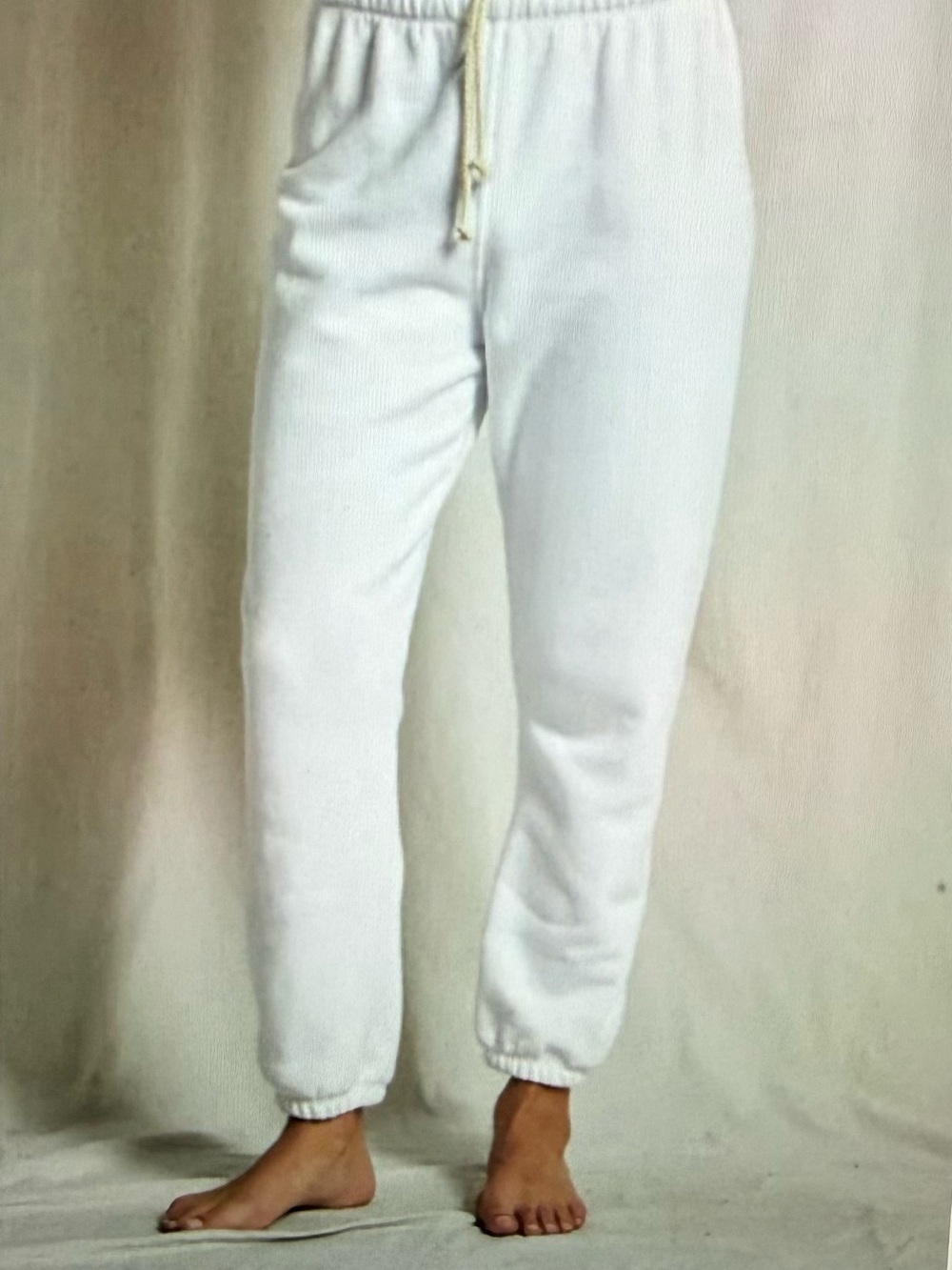 perfectwhitetee White Fleece Drawstring Sweatpants
